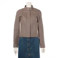 エルメス 23AW ディアスキン×カシミヤ レザージャケット 36