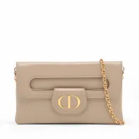 クリスチャンディオール　チェーンショルダーバッグ　パテントレザー　ベージュ Christian Dior - DIOR/ChristianDior(ディオール/クリスチャン