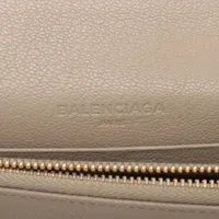 バレンシアガ 390184 レザー 長財布 ベージュ クラシックメタリック 