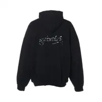 Balenciaga☆関税込☆3Dリキッドロゴ ブラック コットンパーカー Balenciaga☆関税込☆3Dリキッドロゴ ブラック コットンパーカー