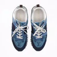 ルイヴィトン デニムスニーカー ランアウェイ ライン レディース 厚底 青 39 LOUIS VUITTON ルイヴィトン ランアウェイ・ライン スニーカー