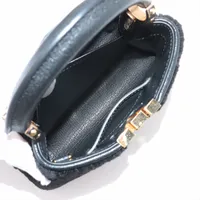 ヴィトン LVロゴxファー カプシーヌMINI - ブラック RFID反応