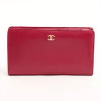 美品✨ シャネル 長財布 ココマーク エナメル 21番台 シルバー金具 赤 CHANEL シャネル 財布 レディース ブリリアントマトラッセ 2