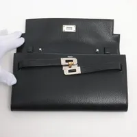 SAVANNAHエルメス ケリーウォレット　シェブルミゾル　シルバー金具 エルメス ケリーウォレット トゥーゴー シェブルミゾル 財布