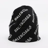 バレンシアガ ロゴニットキャップ ブラック BALENCIAGA｜BEANIES (767832 4D8B0 1077) (BALENCIAGA/ニット
