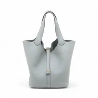 ★Hermes★ピコタンロック ブルーグラシエ シルバー金具 エルメス ピコタンロック22 MM トリヨンクレマンス ブルー