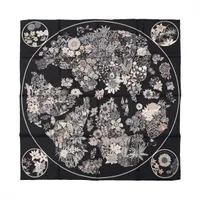 エルメス カレ90 PLANIFLEURS プラニフルール スカーフ ブラック エルメス カレ90 PLANIFLEURS プラニフルール スカーフ シルク
