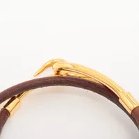 エルメス ジャンボ ブレスレット GP×革 ブラウン チョーカー