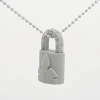 CHROME HEARTS パドロックフレアニー ラバーネックレス クロムハーツ ネックレス ラバー 13.0g グレー パドロックフレア