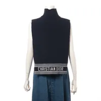 美品 クリスチャンディオール ニット ベスト M ブラック 高級感 上品 A3695676-1.JPG