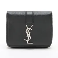 サンローラン YSL レザー コンパクト ウォレット SAINT LAURENT （美品）サンローラン YSL コンパクト ウォレット