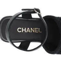 ロゴがキラリ☆【 CHANEL 】レザー サンダル 25C org.jpg