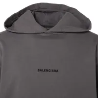 BALENCIAGA コットンジャージー パーカー ロゴ Gray 関税送料込 バレンシアガ 23年 コットン パーカー XS メンズ グレー 600583