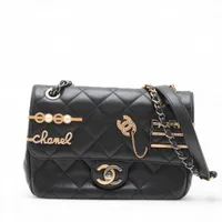 シャネル ミニマトラッセ ラムスキン シングルフラップ チェーンショルダーバッグ CHANEL/シャネル ミニマトラッセシングルフラップチェーン