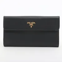 プラダ サフィアーノ 1M1133 レザー 財布 ブラック AP114323