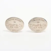 ティファニー　カフス　オーバル　リターントゥ　シルバー925 ラウンド オーバル カフリンクス エンジン ターン シルバー | Tiffany & Co.