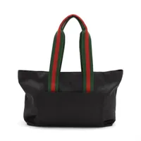 ロゴパッチトートバッグ グッチ ロゴ ナイロンxキャンバス トートバッグ ブラックx