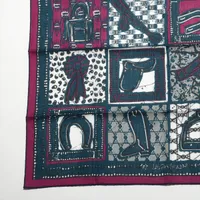 エルメス カレ65 Le Boubou H ブーブーH スカーフ コットン ネイビー