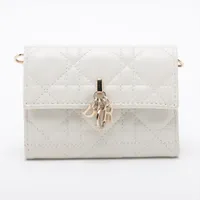 Christian Dior チェーンウォレット Lady Dior カナージュ クリスチャンディオール カナージュ レザー チェーンウォレット