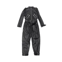 セリーヌ エディ期 ラムスキン オーバーオール 36 レディース ブラック  2G062921D ベルト付き