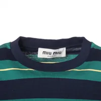 ミュウミュウ 25年 コットン Tシャツ M レディース ブルー