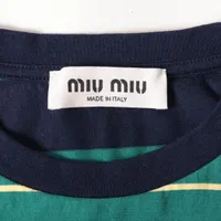 MIU MIU ブルーコットンTシャツ Miu Miu クルーネック Tシャツ | ブルー | FARFETCH JP