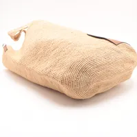 ロエベ スリットバッグ ラフィアxレザー 2WAYトートバッグ ベージュ