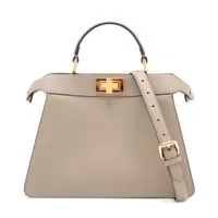 極美品✨フェンディ　ピーカブー　2way グレージュ　肩掛け　レザー フェンディ ピーカブー アイシーユー スモール レザー 2WAY