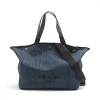 PRADA デニム ファブリック 2WAYハンドバッグ ネイビー PRADA デニム ファブリック 2WAYハンドバッグ ネイビー (PRADA