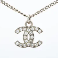 シャネル　ココマーク　ラインストーン　ネックレス　♡c12v シャネル ココマーク C12V ネックレス ラインストーン シルバー