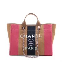 シャネル ドーヴィル ショッピングバッグ ブラウンベージュ ベージュ系 CHANEL DEAUVILLE(シャネル ドーヴィル) トート