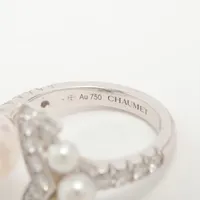 ショーメ ジョゼフィーヌ エグレット パール ダイヤ リング 750(WG