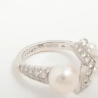 ショーメ ジョゼフィーヌ エグレット パール ダイヤ リング 750(WG
