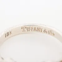 ティファニー　指輪　フラットワイヤー　シルバー925 ×ゴールド750 11号 ティファニー TIFFANY＆Co. フラットワイヤー ラブノット リング
