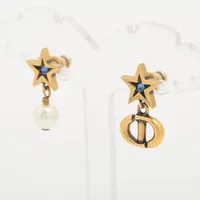ディオール ラッキーチャーム ピアス(両耳用) GP×ラインストーン