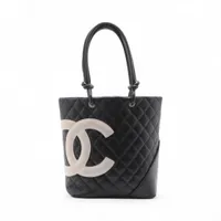 【VINTAGE】シャネル カンボンライン ラムスキン トートバッグ CHANEL シャネル カンボンライン トートバッグ ラムスキン 黒