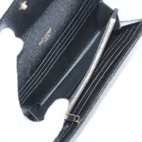 サンローランパリ Vステッチ YSLロゴ レザー 長財布 ブラック 437469
