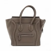 CÉLINE ラゲージマイクロショッパー　ベージュ　レザー　美品 セリーヌ ラゲージ マイクロショッパー レザー ハンドバッグ