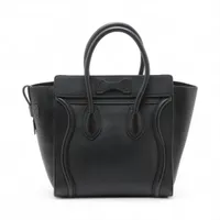 CELINE Luggage ラゲージ マイクロ ハンドバッグ【ランク：AB】 セリーヌ ラゲージ マイクロショッパー レザー ハンドバッグ