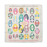 エルメス カレ70 BOVCLERIE MODERNE スカーフ シルク ライトブルー