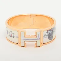 美品　破格　エルメス クリッククラック バングル ゴールド オレンジ クリックH エルメス HERMES Hモチーフ クリッククラックPM