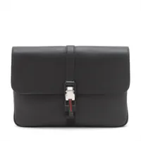 グッチ ウェブ レザー クラッチバッグ ブラック 816755 A3711971