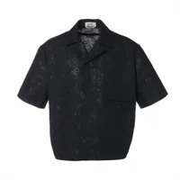 エルメス 25SS コットン シャツ 46 メンズ ネイビー H552300HE