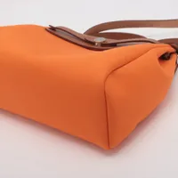 HERMES エルメス エールバッグジップPM ブラウン トワルオフィシエ×ヴァッシュハンター シルバー金具 □M刻印 ヴィンテージ HERMES（エルメス） エールバッグジップPM ブラウン トワルオフィシエ