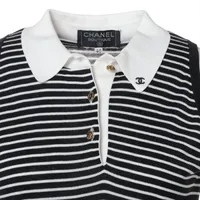 ココボタン　CHANEL ノースリーブ シャネル ココボタン コットン Tシャツ 40 レディース ホワイト