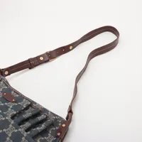 正規品　希少　美品　セリーヌ ショルダーウォレット マカダム　デニム CELINE セリーヌ ショルダーバッグ マカダム デニム ブルー