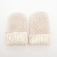 MIU MIU ウール手袋 Mサイズ ホワイト ミュウミュウ 手袋 M ウール×カシミヤ ホワイト 5GG203 A3714213