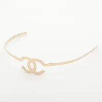 CHANEL シャネル　ヘアバンド　カチューシャ　ココマーク　A21S　ゴールド シャネル ココマーク A21S カチューシャ GP ゴールド A3714774｜中古