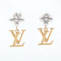 【美品】ヴィトン LV ピアス M01287 片耳 アイコニック フラワー ヴィトン M01287 ピアス パンダント LV アイコニック フラワー