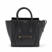 CELINE ラゲージマイクロショッパー　ブラック　レザー　美品 セリーヌ ラゲージ マイクロショッパー レザー ハンドバッグ